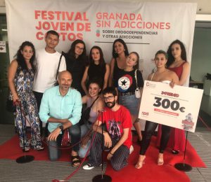 Estudiantes ganadores Festival Joven de Cortos Granada sin Adicciones