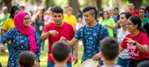 Grupo de animadores organizando un taller de animación